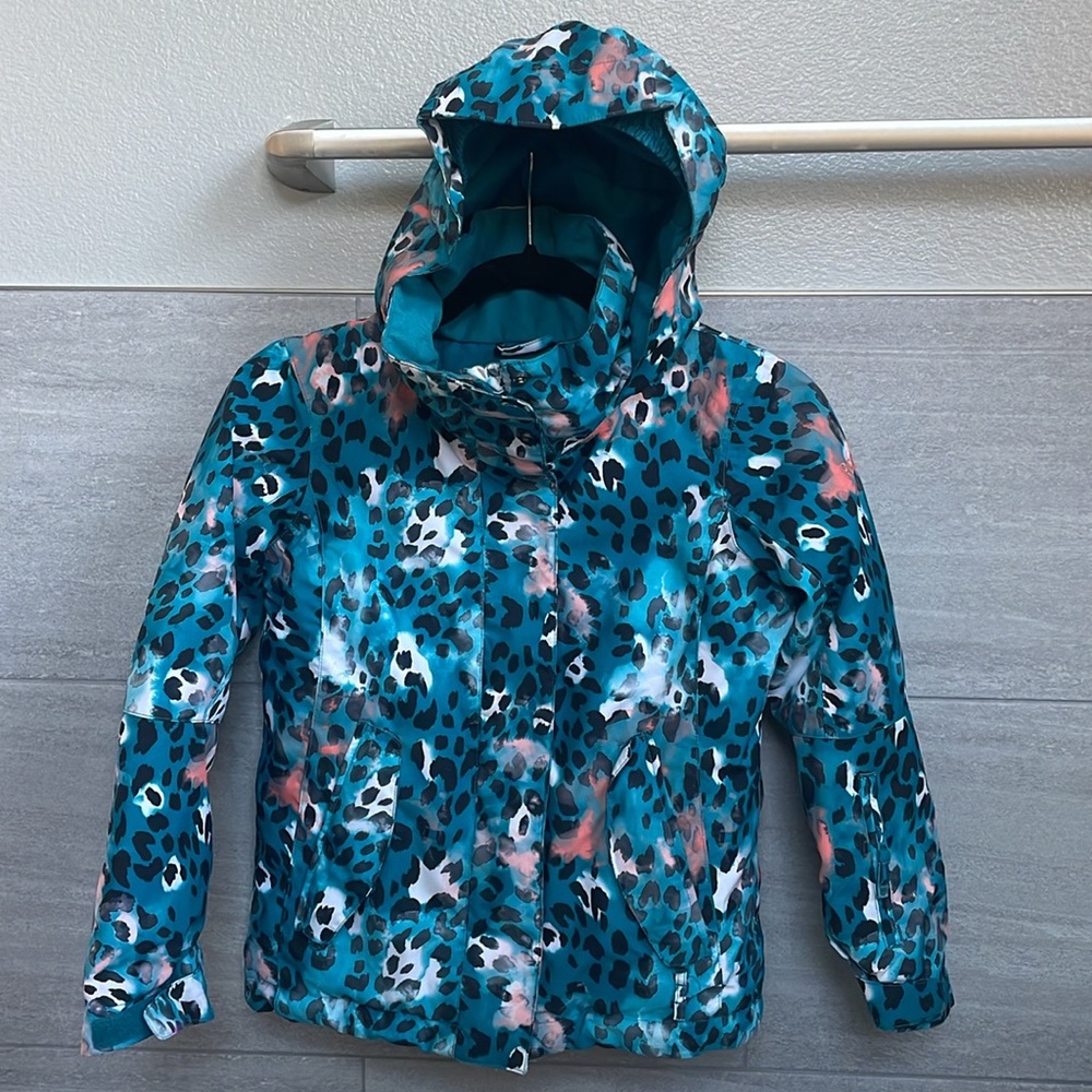 Roxy Jetty Girl's Jacket, (8) S Blue Cheetah Ski Snowboard Jacket